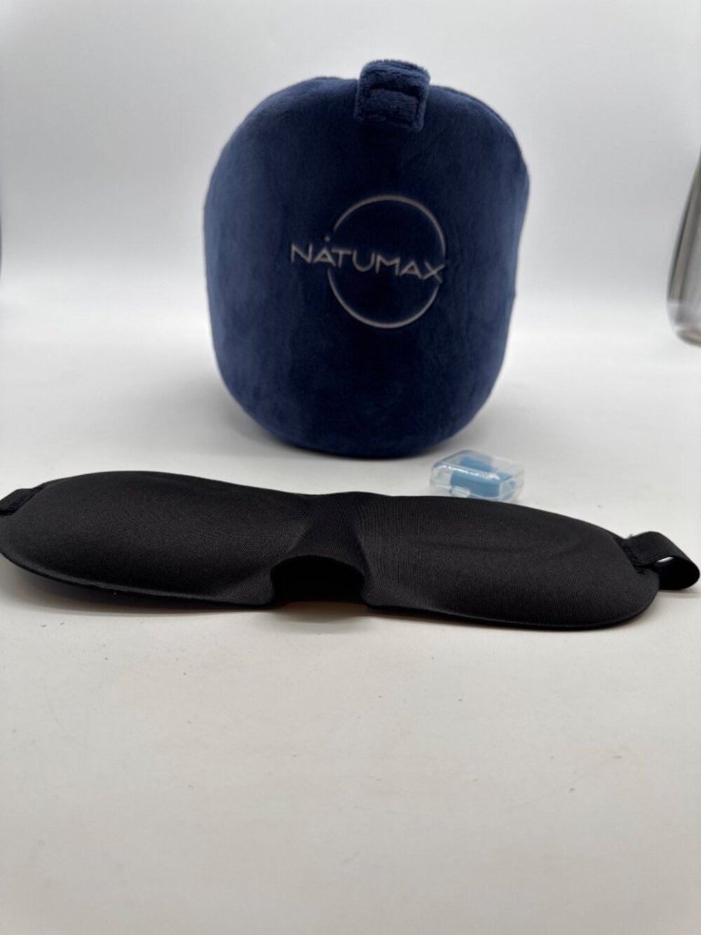 Natumax Travel Neck Pillow & 3D Sleep Mask Set For Airplane Or Home Use